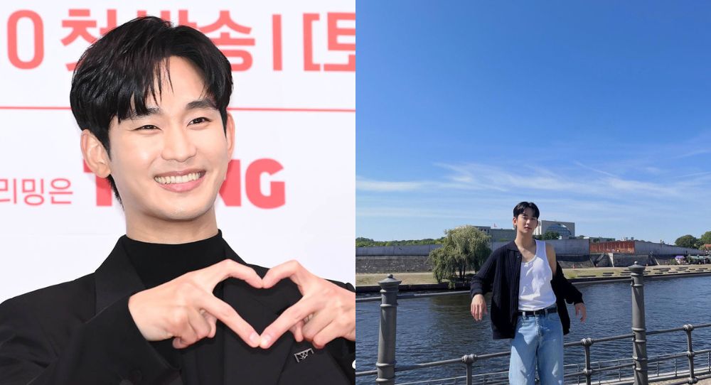Actor Kim Soo Hyun treated fans a glimpse of his broad shoulders in new Instagram photos