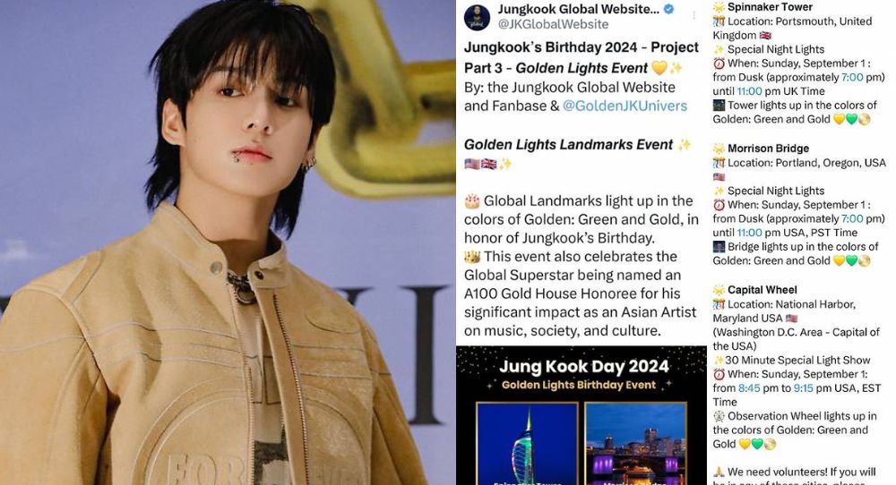 BTS's Jungkook's Birthday Lights Up Landmarks in U.S. and U.K. with 'Golden Lights' Event