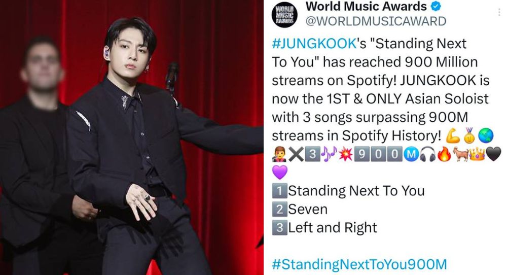 BTS's Jungkook Surpasses 900 Million Streams on Three Songs on Spotify