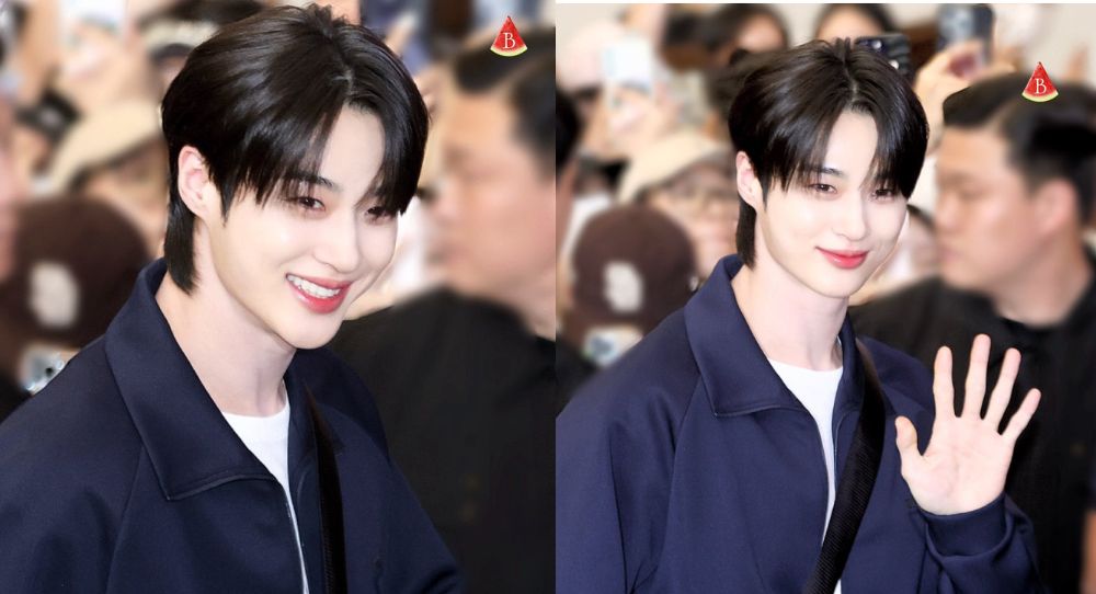 Byeon Woo Seok smiles through airport madness while fans break guard lines again