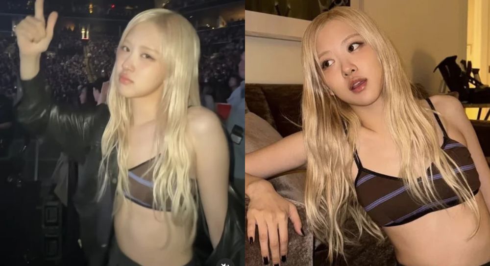 Rosé’s fun night out in a bra top and leather jacket is giving fans major style goals