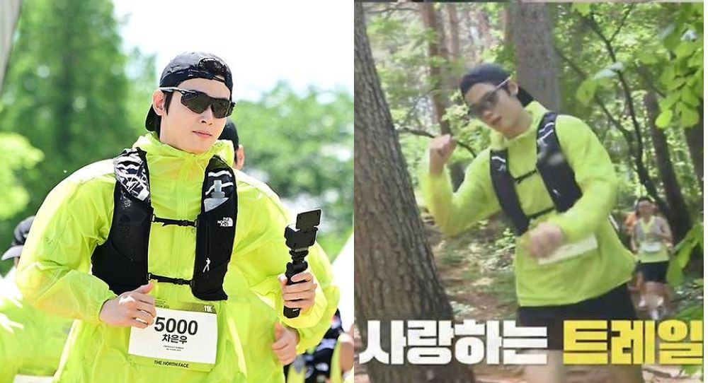 Cha Eun Woo runs through mountains and fans say he looks like he walked out of a photoshoot