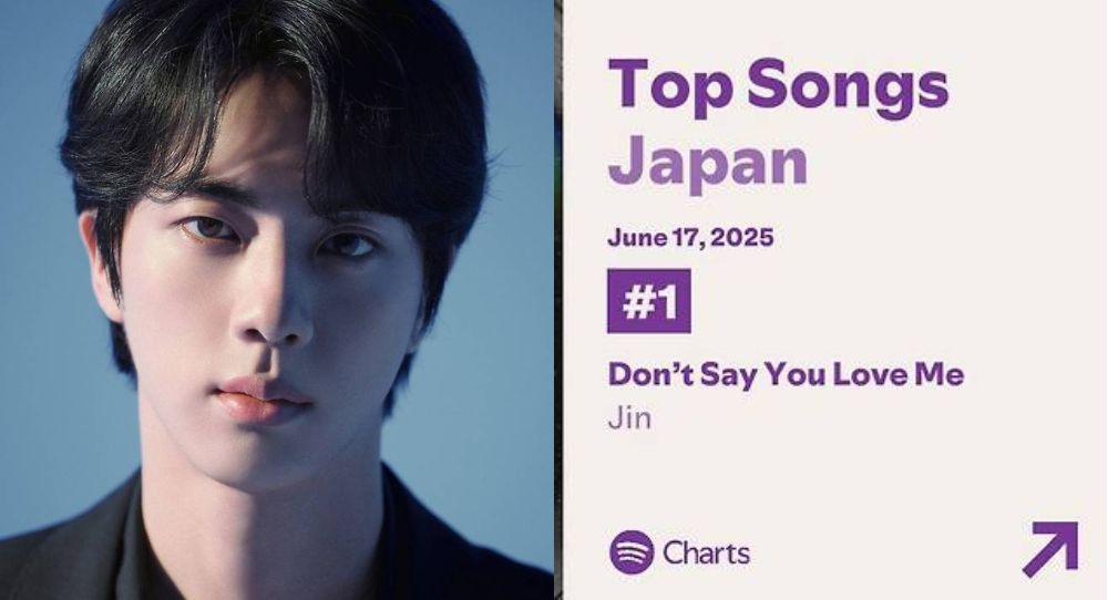 BTS’s Jin becomes first K-pop male soloist to hold No.1 on Spotify Japan for 22 days with ‘Don’t Say You Love Me’