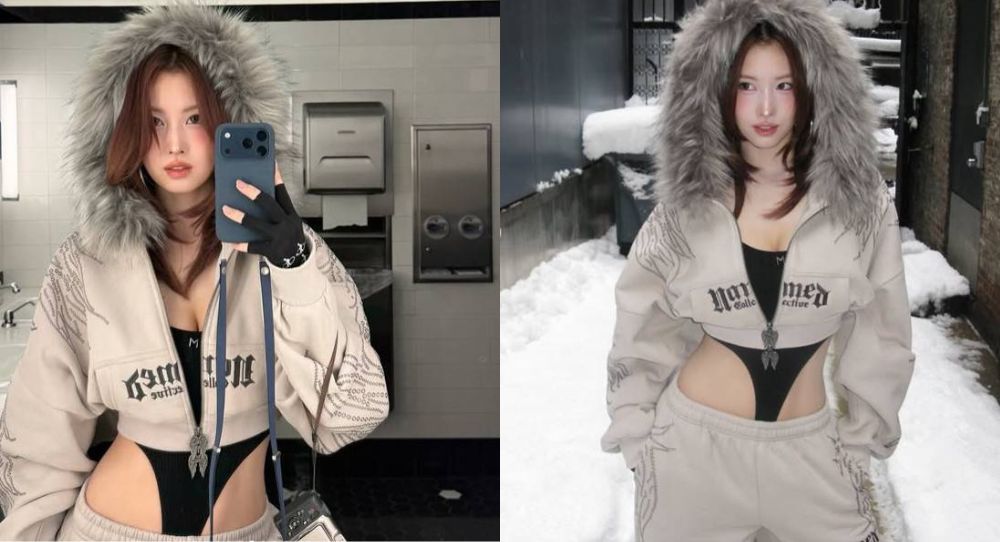 TWICE’s Momo flaunts abs and tiny waist in bold look for snowy photoshoot
